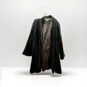 VTG Spiegel J.L DE BALL Velvet Opera Coat Waterproof Retro‎ Black Women's 10